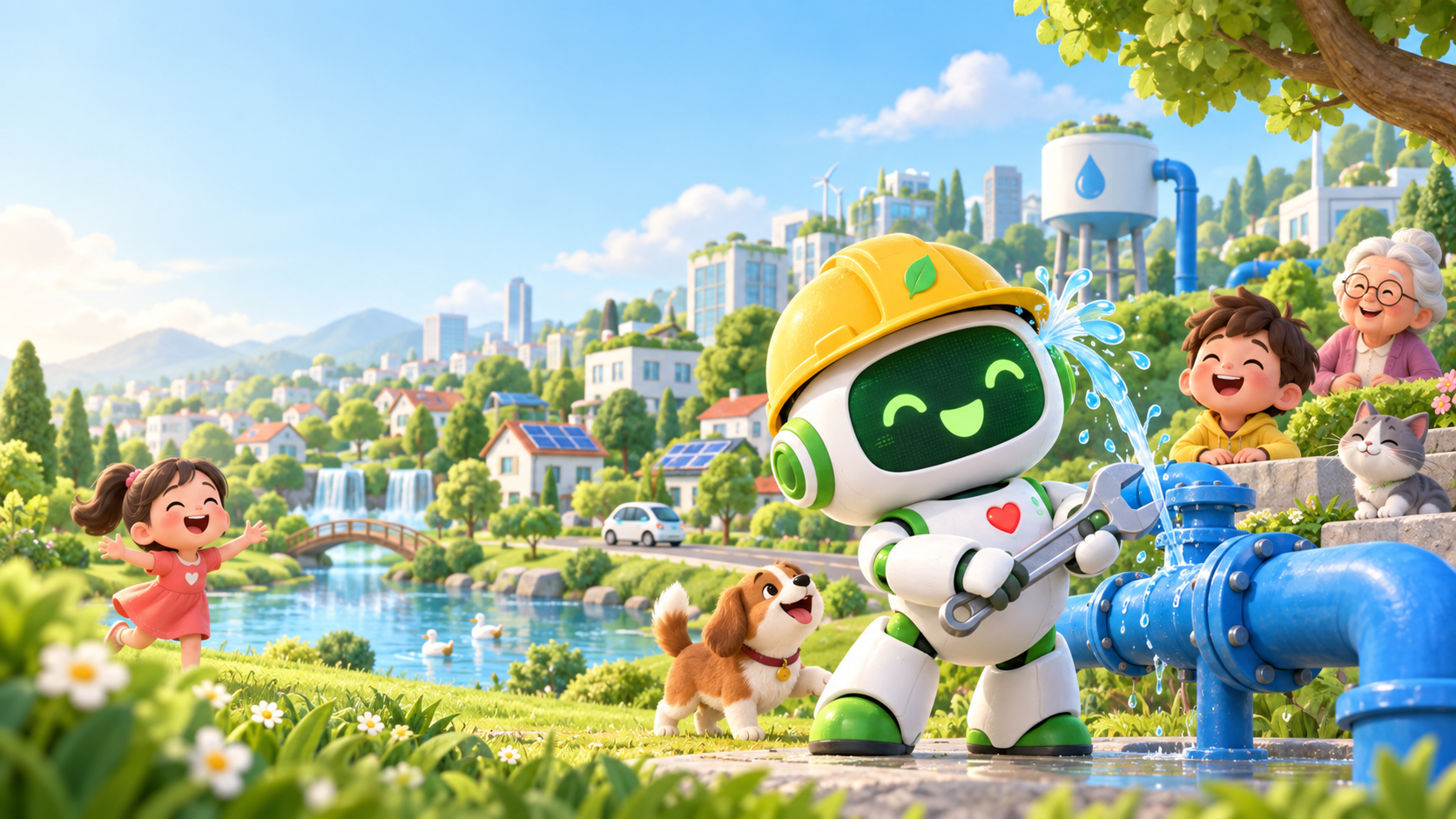 A3 robot caring for a happy smart city